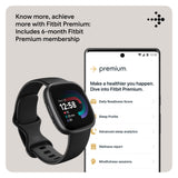 Fitbit Versa 4 Bundle (con Correa Deportiva) Reloj Inteligente de Fitness con GPS Integrado y hasta 6 días de duración de la batería, Compatible con Android e iOS.