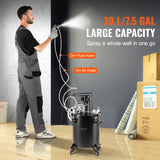 VEVOR Tanque a Presión para Pintura en Aerosol de Agitación Automática de 30 L Presión Ajustable de 70 PSI, Tanque de Pintura a Presión con Pistola Rociadora y Mangueras para la Decoración del Hogar