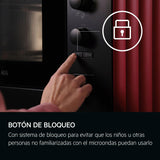 AEG OS5MG20EB Horno Microondas Integrable, 20 L, 800 W, Función Grill, Display LED Táctil, Apertura Electrónica, Color Negro con Acabado Inox Antihuellas