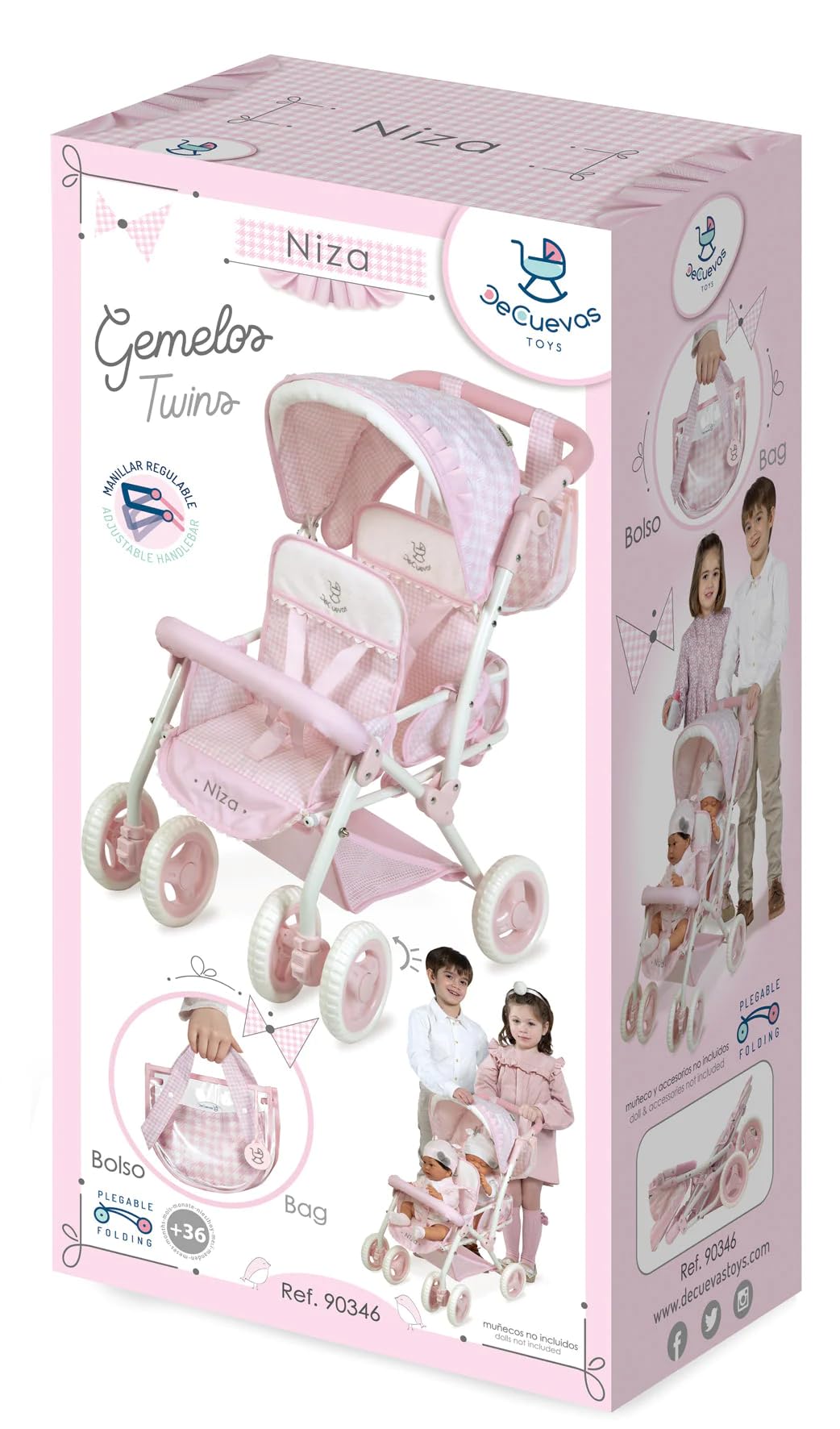 DE CUEVAS TOYS- Niza Accesorios muñeca, Color rosa, 407072 cm (90346)