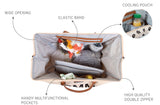 CHILDHOME, Mommy Bag, bolso cambiador, maternidad, bolso de viaje, gran capacidad, cambiador, correa ajustable para el hombro, compartimentado, bolsillo termico, pasaje para la maleta, Crudo y negro