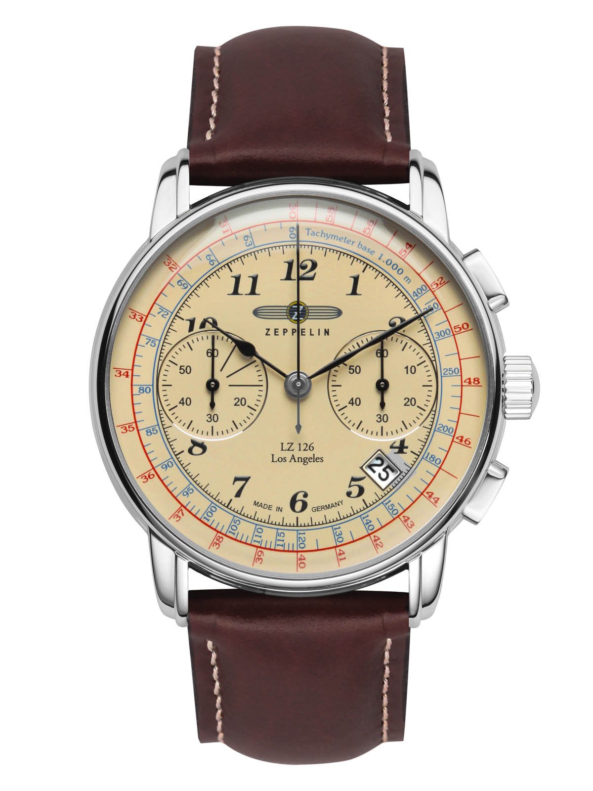 Zeppelin lz126 los Angeles Reloj para Hombre Analógico de Cuarzo con Brazalete de Piel de Vaca 7614-5
