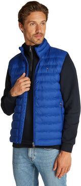 Tommy Hilfiger Chaleco Hombre Packable Recycled Vest cuello alto, Azul (Wedge Blue), XXL