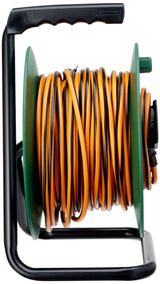 Electraline 49248 Alargador con Enrollacables 40 m, Sistema Antidesconexión Electralock, 2 x 1,5 mm², Negro y Naranja