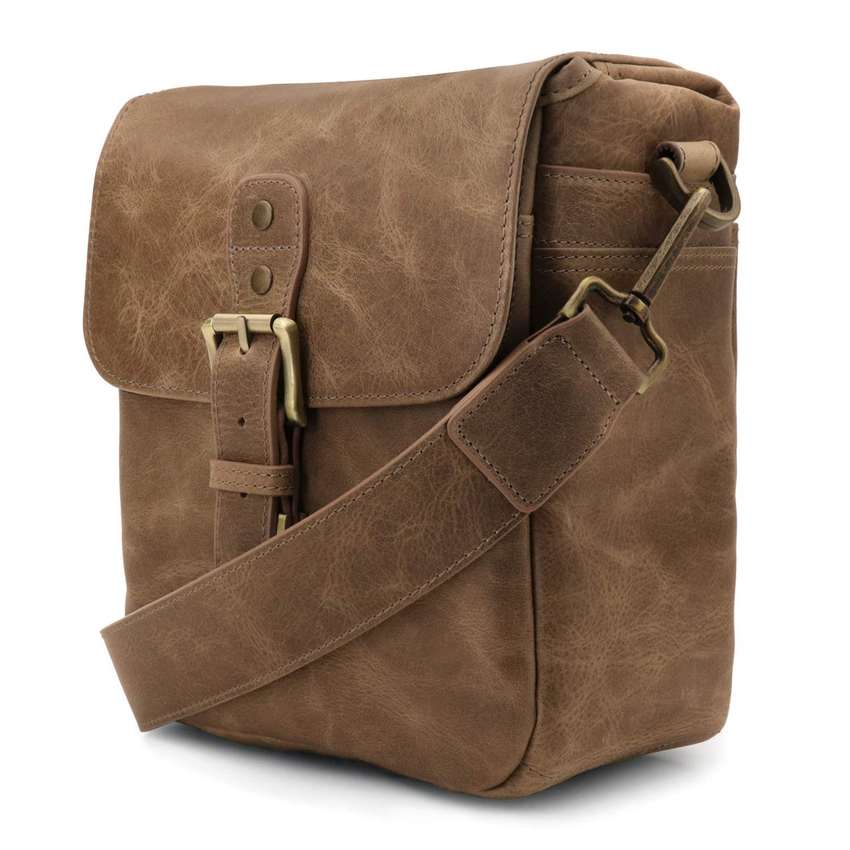 Megagear Mg1702 Torres Mini - Funda de Piel para Cámaras Réflex y de Fotos Réflex, Marrón Grisáceo