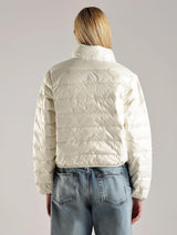 Calvin Klein Cazadora acolchada Mujer Down Shine brillante, Marfil (Ivory), XL