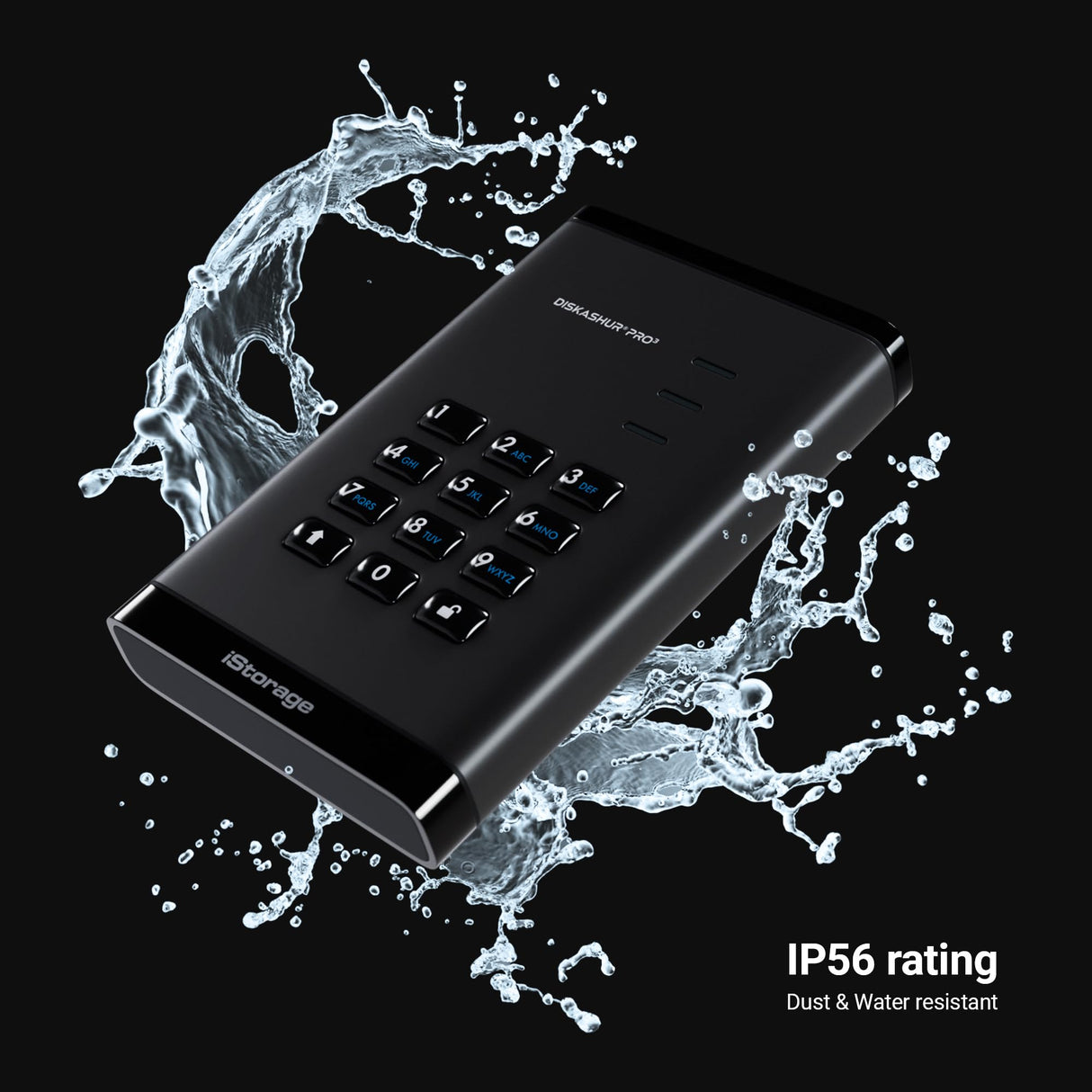 iStorage DiskAshur PRO3 HDD de 5 TB - Disco Duro portátil Seguro - Certificado FIPS Nivel 3 - Protegido por contraseña - Resistente al Polvo y al Agua - Cifrado de Hardware
