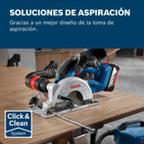 Bosch Professional 18V System sierra circular a batería GKS 18V-51, motor Brushless sin escobillas, incl 1 disco de corte [140 mm], guía paralela, sin batería/cargador