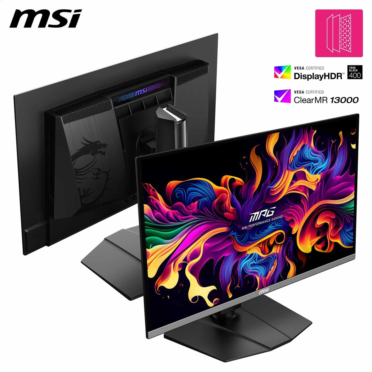 MSI MPG 272URX QD-OLED 26,5" 4K UHD Monitor Gaming - Panel OLED 3840 x 2160 Quantum Dot,EL Gen3, 240Hz / 0,03ms, 99% DCI-P3, ΔE≤2, DisplayHDR True Black 400, KVM, DP 2.1a, HDMI 2.1, USB Type-C