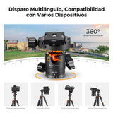 K&F CONCEPT Trípode de Cámara Carbono de Viaje Ligero, Trípode Fotografía Compacto con Monopié, 360° Rótula de Bola y Placa de Liberación para Cámara DSLR A225C0+BH-25L