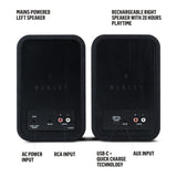 Marley House of Get Together Duo Altavoces de Estantería - Altavoces Activos Bluetooth con Entrada AUX, Compatibles con Tocadiscos y Vinilo, Alta Definición, Diseño Sostenible, Negro