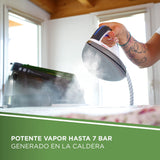 Polti La Vaporella XT90C, Plancha de vapor con caldera, 7 Bar de presión, Potencia 2350 W, Función Eco, Autonomía ilimitada, Capacidad 1,4 L, Steam Pulse 450 g, Verde y Gris