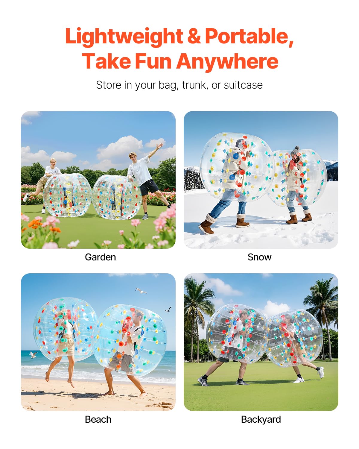 VEVOR Pelotas de Parachoques Inflables,1 Unidad, 1,5 m, Diseño de Sumo, PVC, 0,8 mm de Grosor, para Deportes al Aire Libre, Juegos en Equipo, Juguete para Jardín, Patio y Parque, 1,5 x 1,5 x 1,2 m