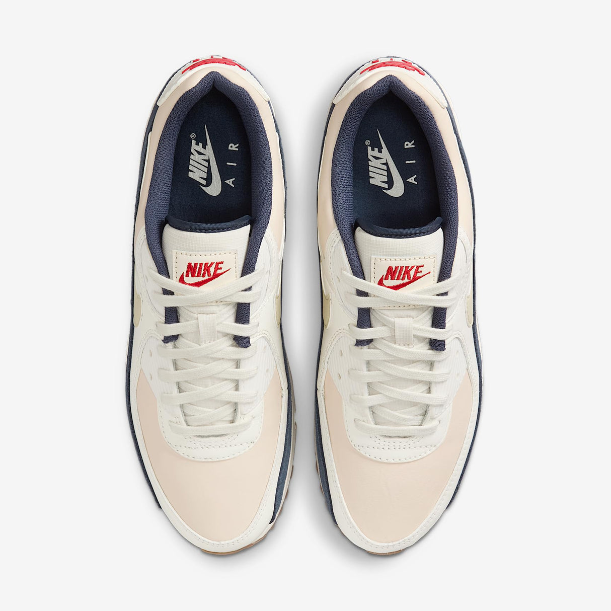 NIKE Air MAX 90 PRM, Zapatillas Deportivas para Hombre, Vela Marfil Claro Lt Khaki Thunder Azul, 44 EU