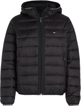 Tommy Jeans Cazadora Acolchada Mujer Quilted Tape Hood Jacket con Capucha, Negro (Black), XXS