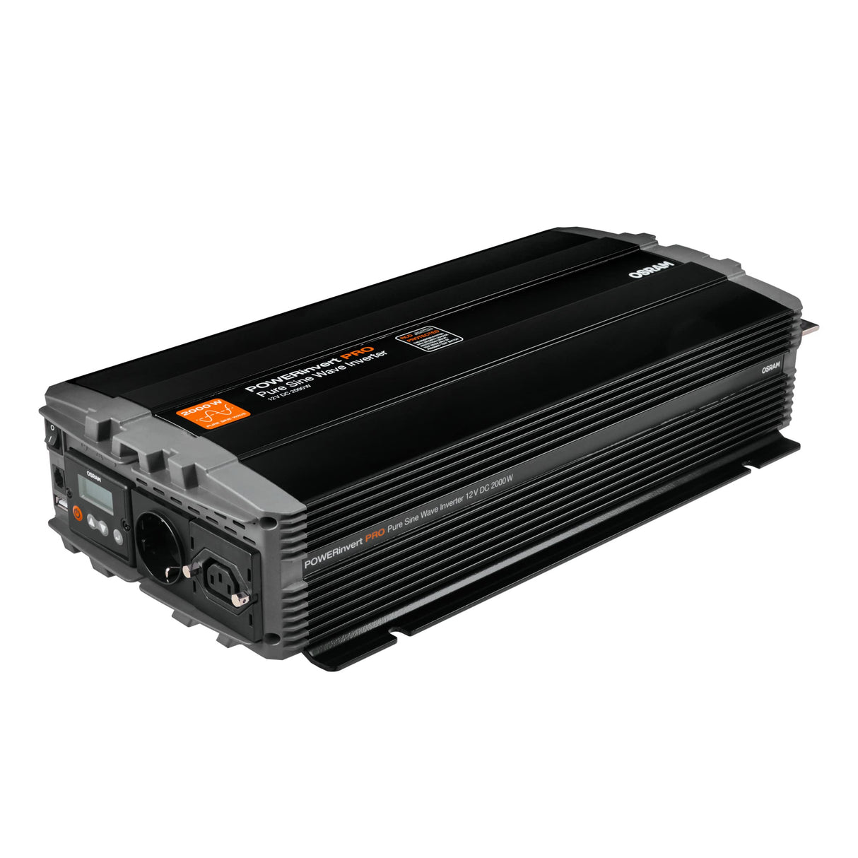 OSRAM POWERinvert Pro Pure Sine Wave Inverter, convertidor de Onda sinusoidal Pura, 12V DC 2000W RCD, OEINVPAR20, para Necesidades energéticas aisladas de la Red