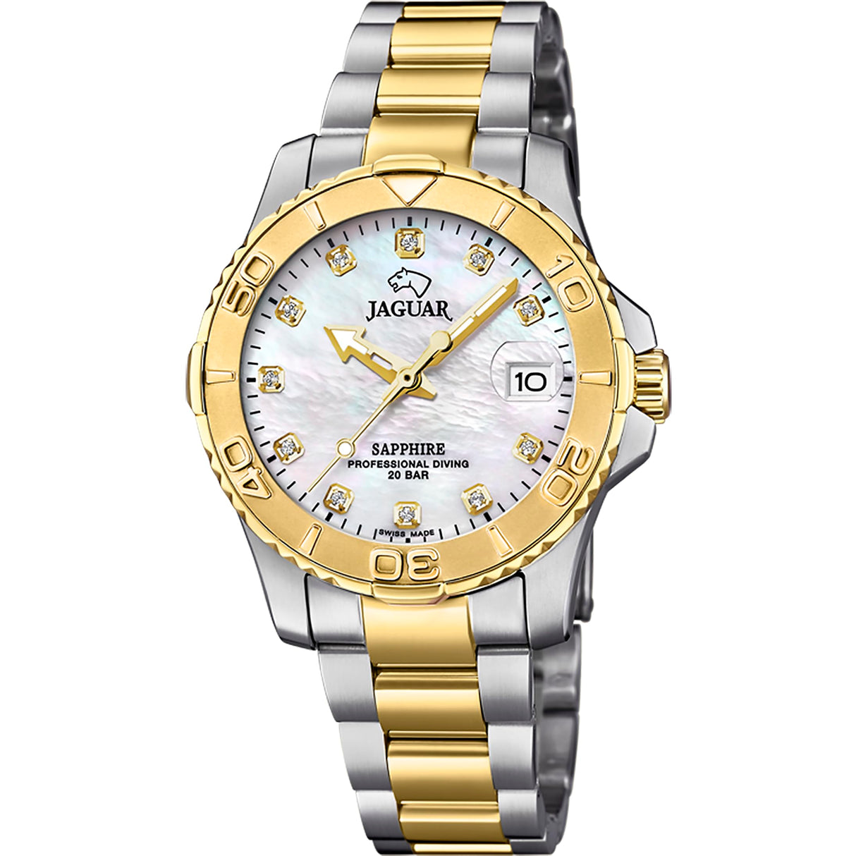 JAGUAR Reloj Mujer J896/3 Couples Diver Caja de Acero Inoxidable Multi Correa de Acero Inoxidable Multi
