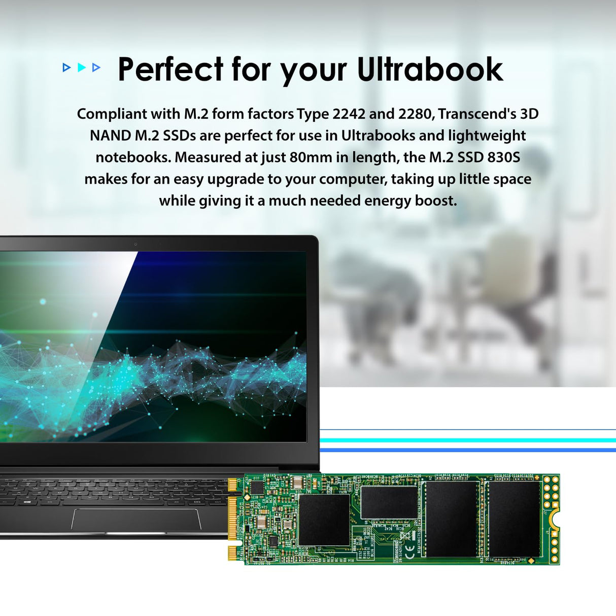 Transcend MTS830S – Disco Solido Interno de 1TB M.2 2280 SATA III 6 GB/s (Lectura hasta 560 MB/s)