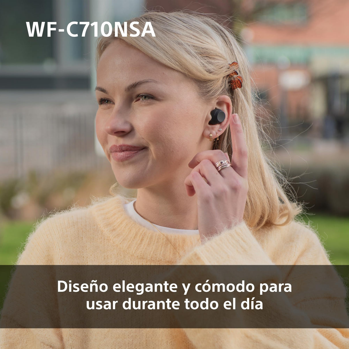 Sony WF-C710NSA Auriculares inalámbricos In-Ear con Noise Cancelling, Ligeros, Controles táctiles, Conexión Multipunto, IPX4, hasta 40 h de batería, Carga rápida, iOS y Android - Negro
