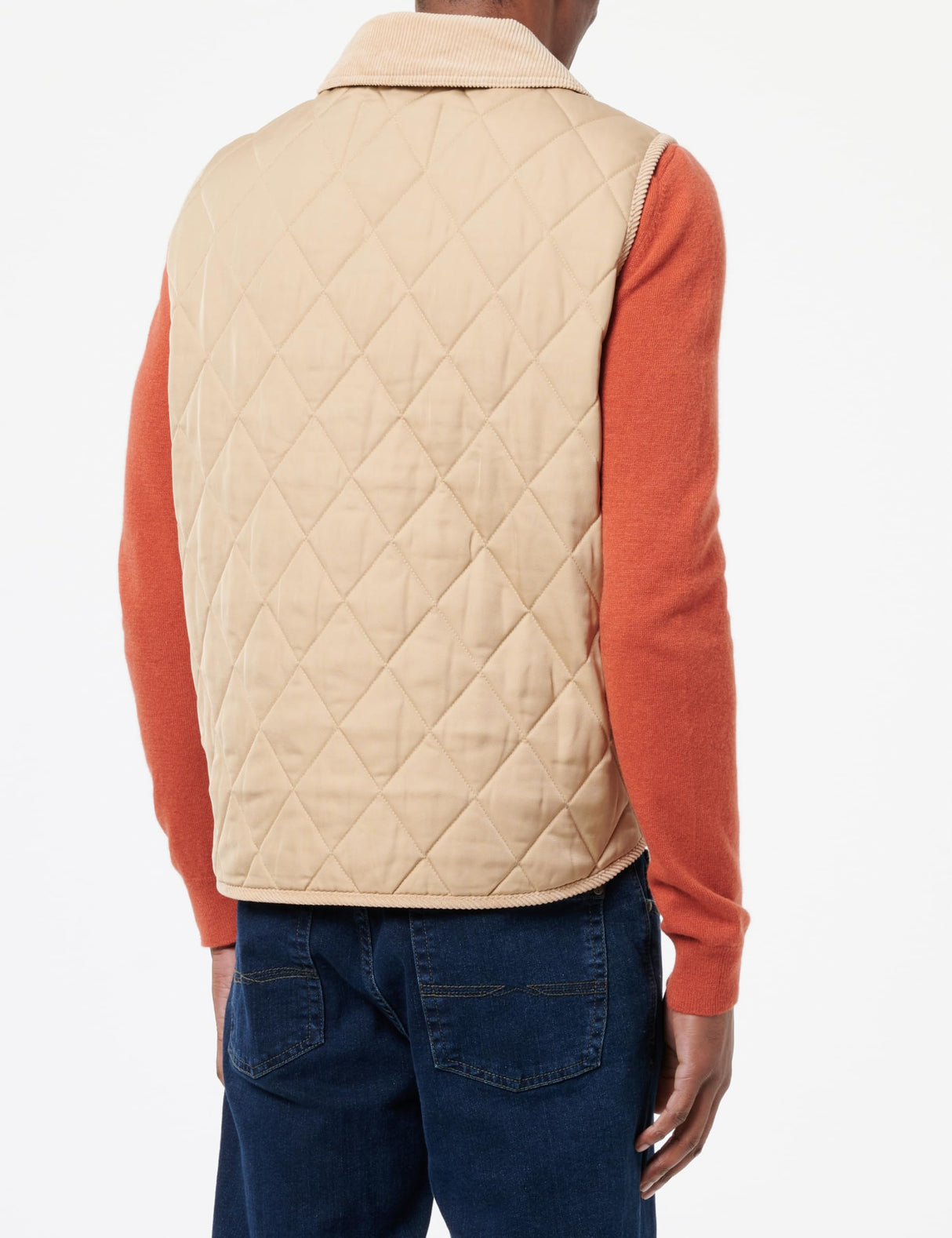 GANT VEST QUILTED WITH CORD DETALLES, caqui oscuro, XL