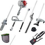 IKRA Multiherramienta IBKH 33-1 Gasolina 4en1 Herramienta multifunción para jardín Incl. Escudo Protector y Lima de Cadena