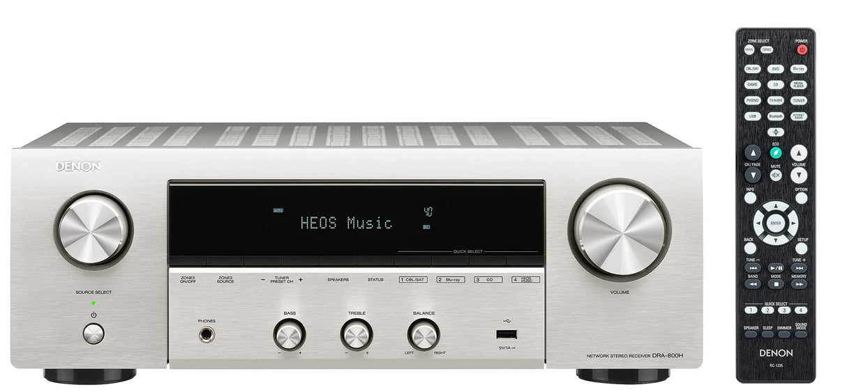DENON Receptor de Red Estéreo (2 x 145 W, FM/Dabmas, WLAN, HDMI, Entrada de Teléfono), Plateado, Tamaño Único