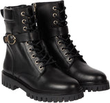 Tommy Hilfiger Mujer Botines de caña baja Buckle Lace Up Botas, Negro (Black), 37 EU