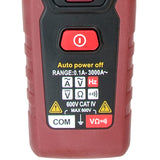 Pinza amperimétrica flexible Testboy TV 225 (medición de corriente hasta 3000 A AC, iluminación LED del punto de medición, medición sin contacto, método de medición T-RMS), rojo/negro