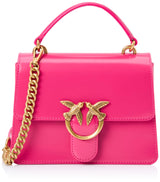 Pinko Love One Top Handle Mini Light Piel cepillada Brillante, Bolsa para Mujer, N17q Antique Gold