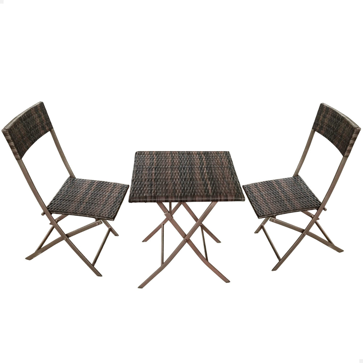 Aktive 61121 - Conjunto mesa y sillas jardín 2 personas | Incluye mesa 60x60x72 y Dos sillas 47x83,5 | Mesa y sillas terraza pequeña ligero y cómodo | Uso en interior y exterior