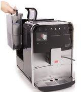 Melitta Barista T Smart F831-101, Cafetera Superautomática con Molinillo Silencioso, App Connect, Pantalla Táctil, 18 Recetas, 15 Bares, 1450 W, 1.8 litros, Acero inoxidable, Plata/Negro