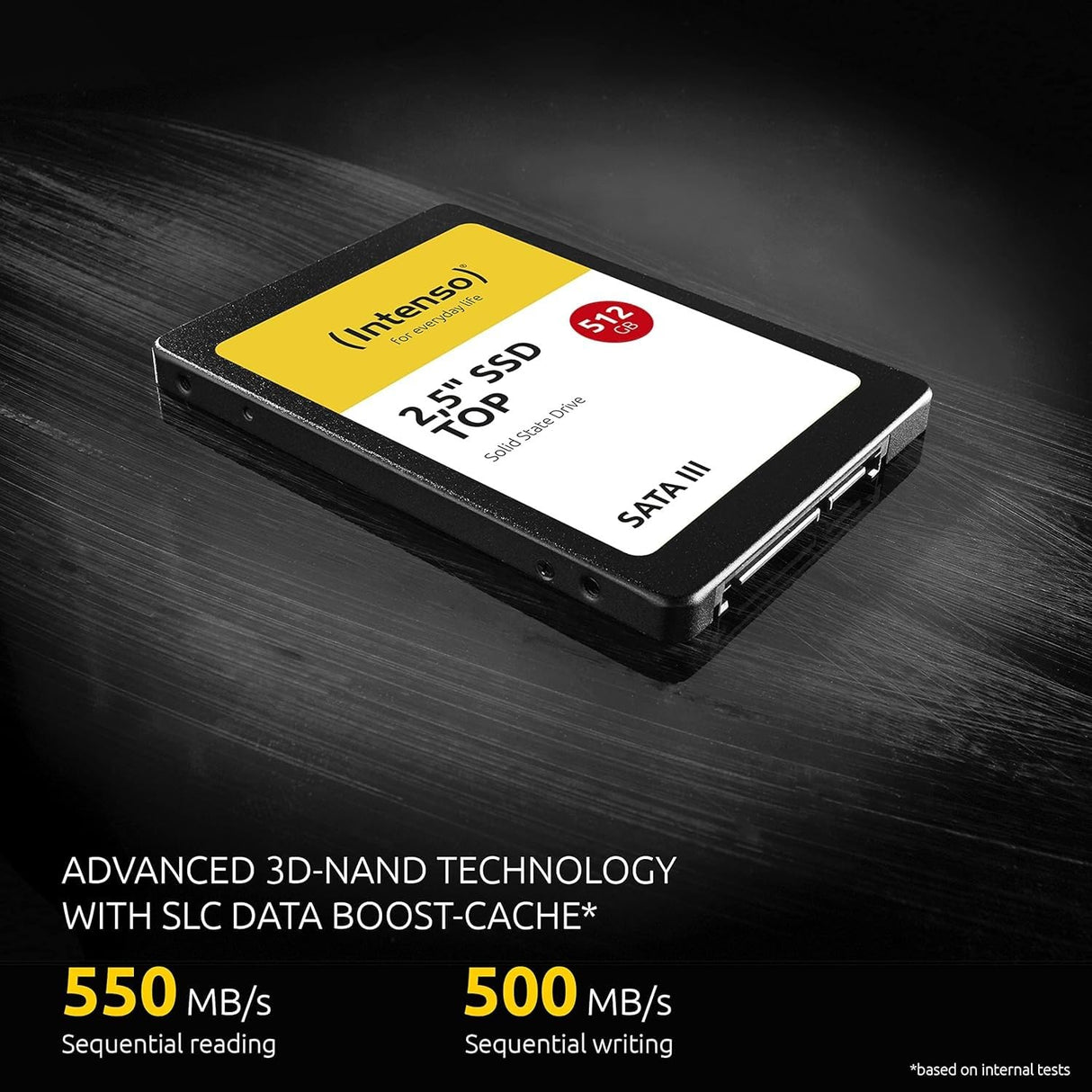 Intenso 2,5" SSD Top - Unidad de Estado sólido de 2 TB (2.5", SATA III, hasta 550 MB/s), Color Negro