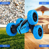 FunsLane RC Stunt Car con Control Remoto, 2.4 GHz RC Racing Trucks Off Road, 4WD Doble Cara 360 ° Giros y Volteretas RC Crawler Juguetes al Aire Libre para niños, Azul