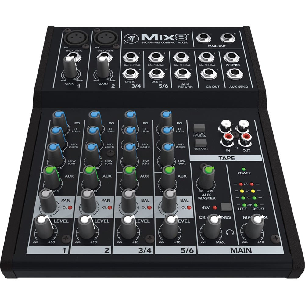 MACKIE Mix8 mezclador analógico compacto de 8 canales con ecualizador de 3 bandas