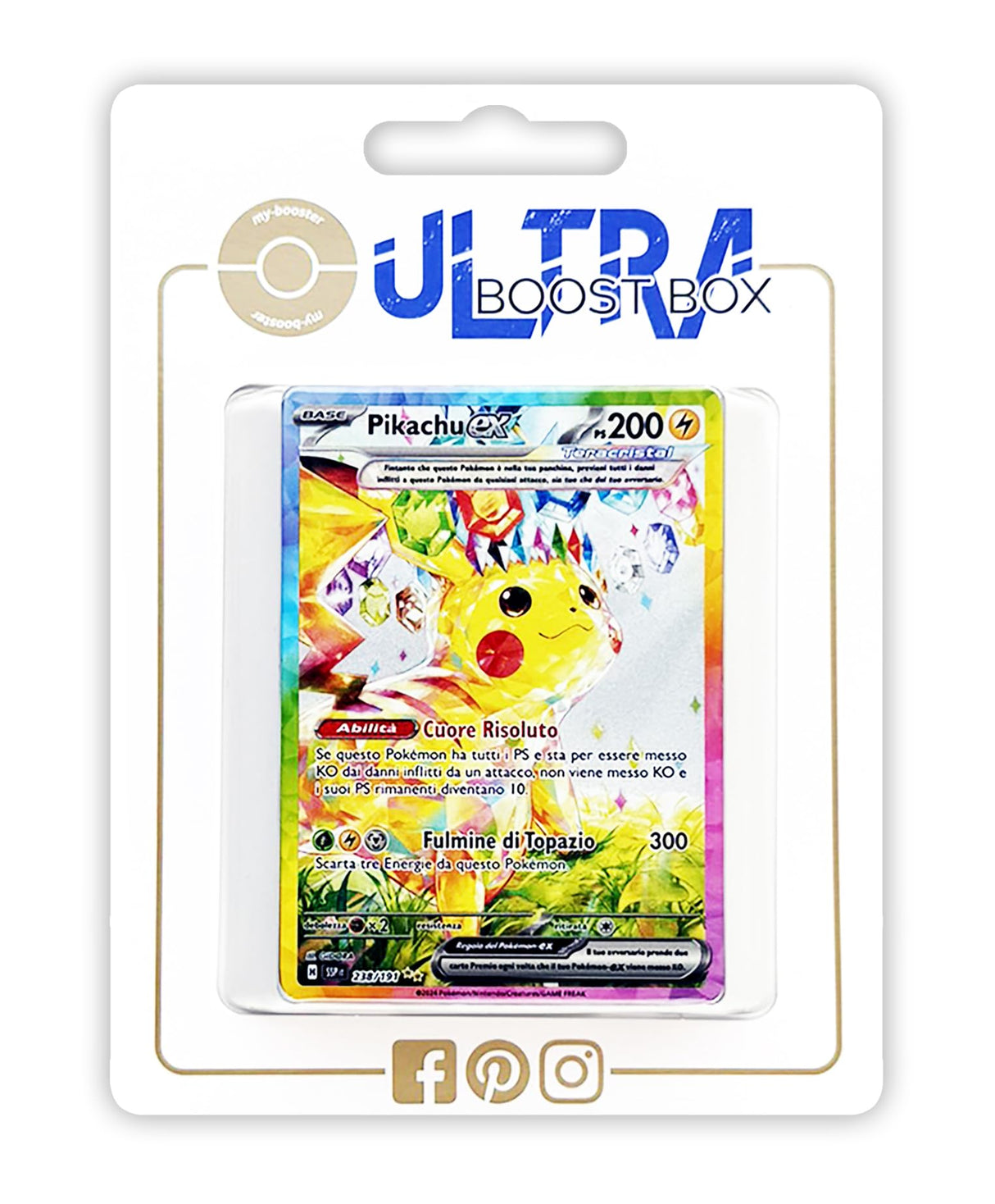 Pikachu ex 238/191 Alternativo Pokémon Gallery Teracristal Secreta - Ultraboost X Scarlatto e Violetto 8 - Scintille Folgoranti