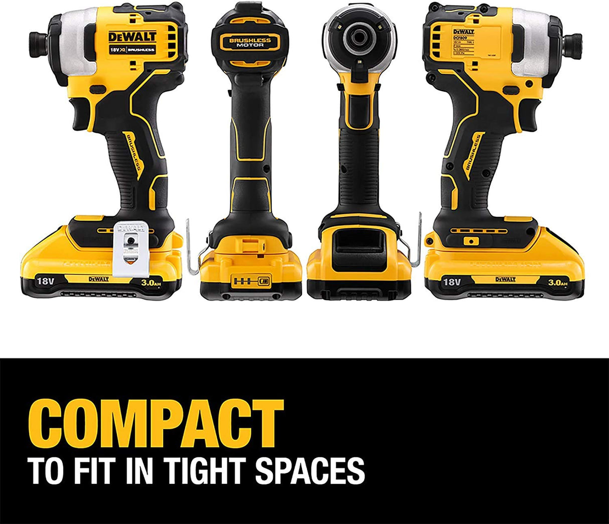 DEWALT DCF809L2T-QW - Atornillador Impacto sin escobillas XR 18V 1/4" 190Nm con 2 baterías Li-Ion 3,0Ah con maletín TSTAK
