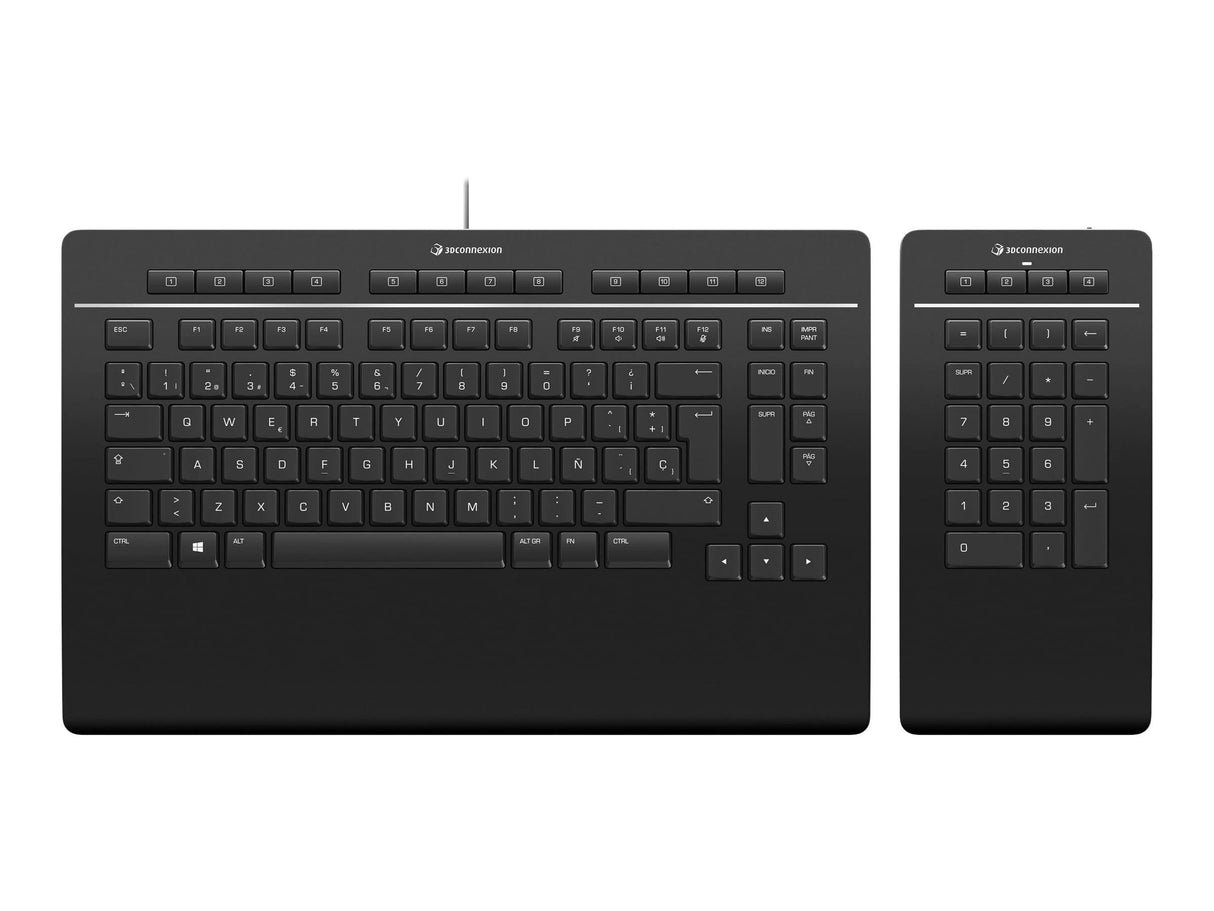 3DCONNEXION Keyboard Pro with Numpad - Teclado y Juego de Teclado numérico - USB - QWERTY - español