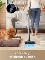 dreame R20 Aspirador inalámbrico, Succión Potente 190 AW, Funcionamiento 90 min, Detección de Suciedad, Pantalla LED, Luces LED Azules, Diseño antienredos, para hogar, Pelo Mascotas, Alfombras