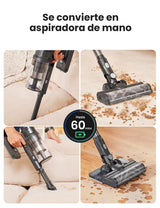 Proscenic P11 Mopping Aspiradora sin Cable y Fregona 2 en 1, 45kPa/550W/60Min Aspiradora Escoba Inalámbrico y Vertical con Batería Antienredos para Alfombras/Suelos Duros/Cortinas/Pelos de Mascotas