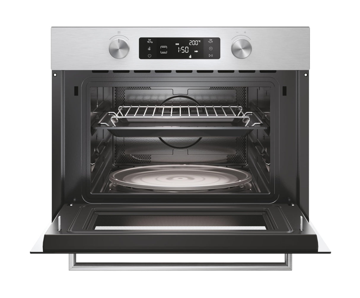 Candy Wave 800 CA4MWNBB6N, Microondas con Grill, 44L, 900W-1750W, 5 Niveles de Potencia, Mando Giratorio, 13 Automenús, Bloqueo Infantil, Parrilla Grill, Descongelación, Señal de Fin de Cocción, Inox