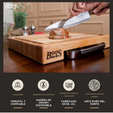 Boos Block Tabla Cortar con Recipientes – Ranura Para Jugo - Tabla Cortar Cocina Profesional - Reversible - Tabla Madera Cocina Grande – Extra Gruesa - 61 x 46 x 5,6 cm