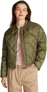Tommy Hilfiger Chaqueta Bomber Mujer Casual Quilted Down acolchada, Verde (Utility Olive), M
