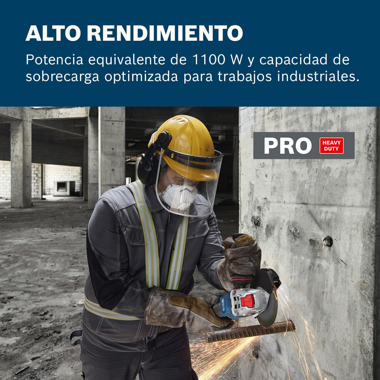 Amoladora angular a batería GWX 18V-11 con Bosch Professional 18V System y X-LOCK (incl. empuñadura auxiliar con control de vibración, cubierta de protección, L-BOXX 136)