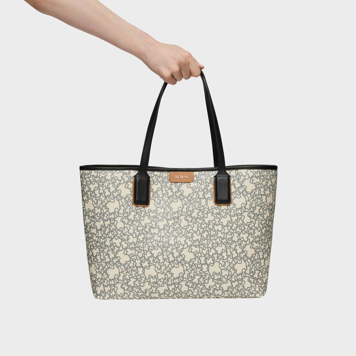 TOUS, CAPAZO XL. K MINI para Mujer, Beige/Negro, SUPER GRANDE