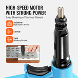 VEVOR Remachadora Neumática con Fuerza de Tracción de 20,2 KN, Alta Resistencia para Herramientas Mecánicas, Construcción, Mejoras en el Hogar, con 13 Piezas de Punta de Tamaño, 250 x 115 x 280 mm