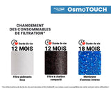 Aquavie Technology - OsmoTOUCH - Fuente de agua purificada por ósmosis inversa y esterilización - Dispensador instantáneo de agua templada y caliente - Depósito de 4,5 L