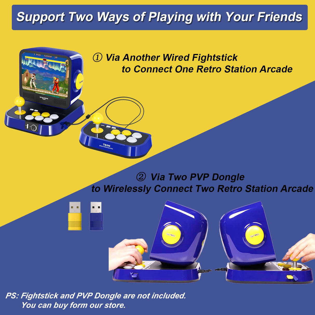 RETRO STATION Capcom Consola Arcade, Precargado con 5 Juegos de la Serie Street Fighter y 5 Juegos de la Serie Mega Man