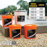 Klein Tools 50122 Cinta métrica de conducto para tracción de cables y cables resistentes, 1200 libras x 2000 pies de largo