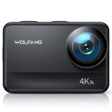 WOLFANG Cámara Deportiva GA400 4k 60FPS 24MP, 8M Barebones Cámara Deportiva con Pantalla Táctil Resistente al Agua 40m Cámara Subacuática WiFi PCcam Videocámara EIS Shakeproof Cámara de Casco
