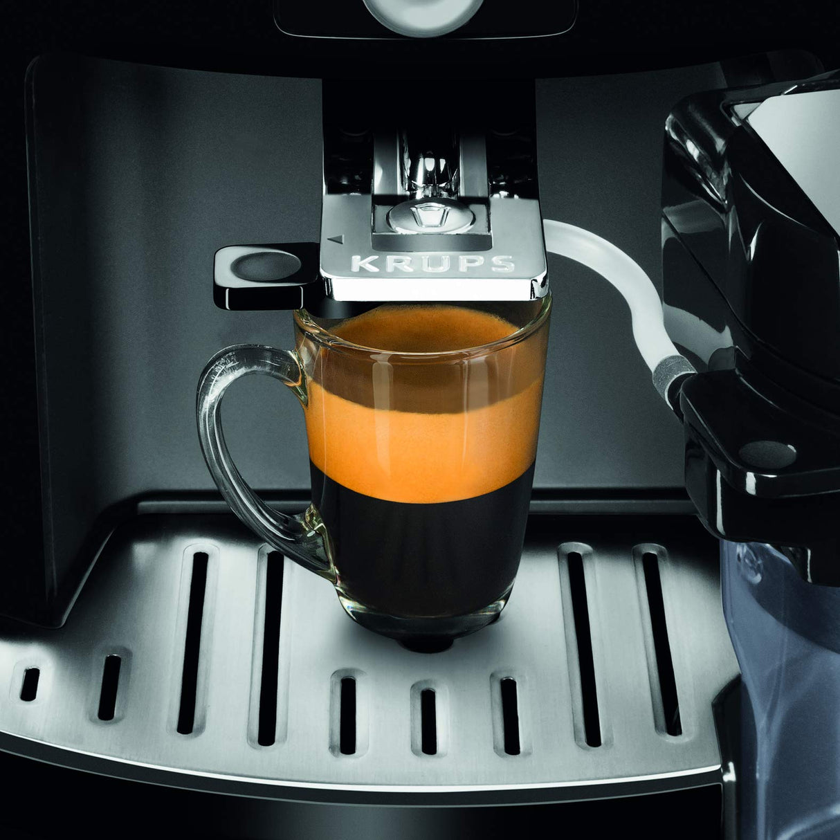 KRUPS Espresseria Latt, Tanque 1,7 L, 1450 W, Cafetera de grano de acero, Trituradora, Cappuccino de un solo toque, Limpieza automática, Presión de 15 bares, Hecho en Francia YY4201FD
